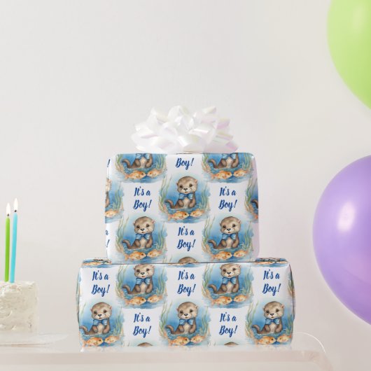 Baby Otter seine Baby-Dusche Geschenkpapier (Partygeschenke)