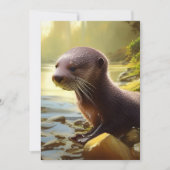 Baby Otter Wildlife Portrait Card Karte (Vorderseite)