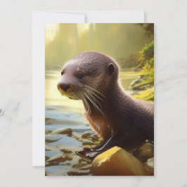 Baby Otter Wildlife Portrait Card Karte