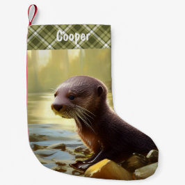 Baby Otter Wildlife Portrait Personalisiert Kleiner Weihnachtsstrumpf
