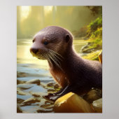 Baby Otter Wildlife Portrait Poster (Vorne)