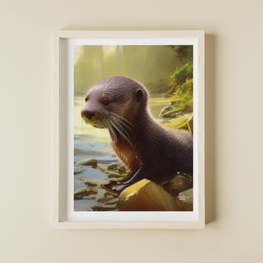 Baby Otter Wildlife Portrait Poster