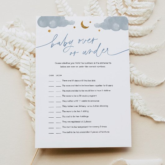 Baby Over or under Twinkle Star Baby Showspiel Einladung