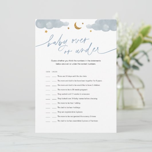 Baby Over or under Twinkle Star Baby Showspiel Einladung (Stehend Vorderseite)