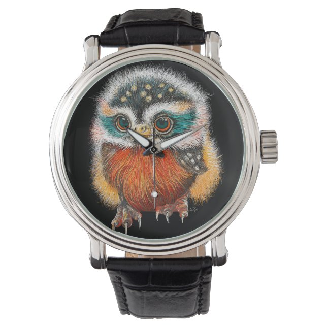 Baby Owl Art Armbanduhr (Vorderseite)