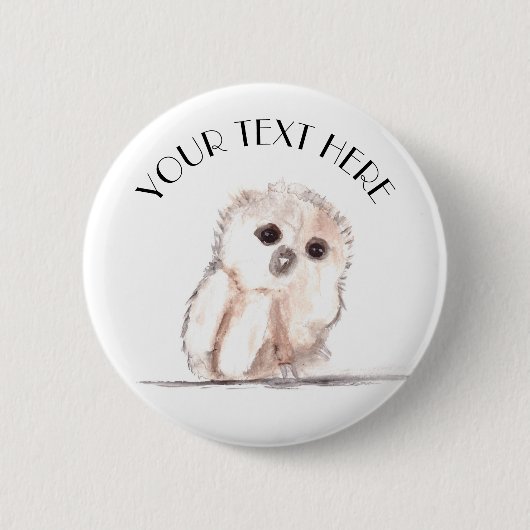 Baby owl Bird Animal Woodland Niedlich Kids Button (Vorderseite)