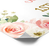 Baby Owl Blütengold Rosa Blütenbraun Geburtstag Be Poster (Ecke)