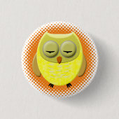 Baby Owl Cartoon Button (Vorderseite)