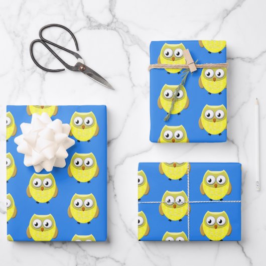 Baby Owl Cartoon Geschenkpapier Set (Vorderseite)