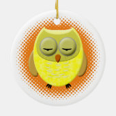Baby Owl Cartoon Keramik Ornament (Hinten)
