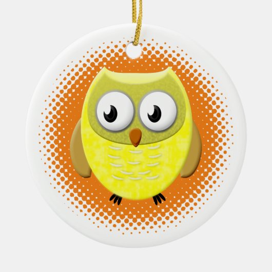Baby Owl Cartoon Keramik Ornament (Vorne)