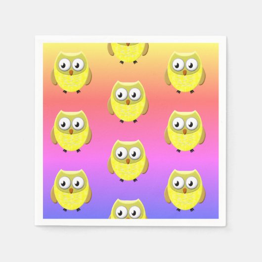 Baby Owl Cartoon Napkins Serviette (Vorderseite)