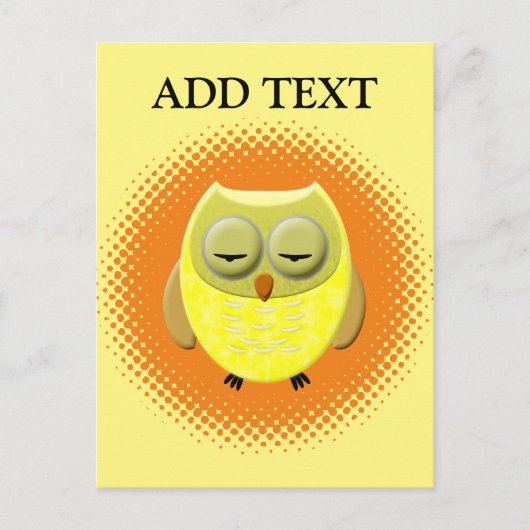 Baby Owl Cartoon Postkarte (Vorderseite)