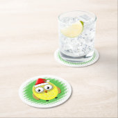 Baby Owl Cartoon Santas Hat Runder Pappuntersetzer (Vor Ort)