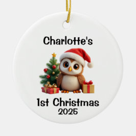 Baby Owl Christmas Keramik Ornament