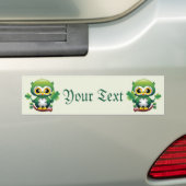 Baby Owl Cute St Patrick Cartoon Autoaufkleber (Auf Auto)