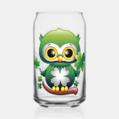 Baby Owl Cute St Patrick Cartoon Dosenglas (Rückseite)