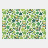 Baby Owl Cute St Patrick Cartoon Geschenkpapier Set (Vorderseite 3)