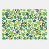 Baby Owl Cute St Patrick Cartoon Geschenkpapier Set (Vorderseite)
