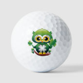 Baby Owl Cute St Patrick Cartoon Golfball (Vorderseite)