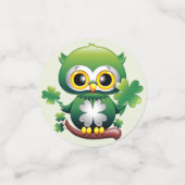 Baby Owl Cute St Patrick Cartoon Konfetti (Klein Vorderseite)