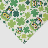 Baby Owl Cute St Patrick Cartoon Seidenpapier (Detail)