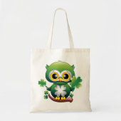 Baby Owl Cute St Patrick Cartoon Tragetasche (Vorne)
