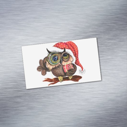 Baby Owl in Christmas Hat Magnet (Beispiel)