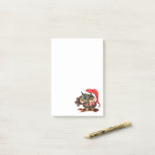 Baby Owl In Christmas Hat und Gift Post it Notes Post-it Klebezettel (Auf Schreibtisch)