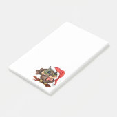 Baby Owl In Christmas Hat und Gift Post it Notes Post-it Klebezettel (angewinkelt)