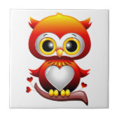 Baby Owl Liebe Cartoon Fliese (Vorderseite)