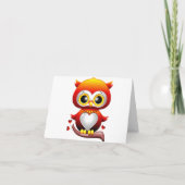 Baby Owl Liebe Herz Cartoon Note Card Karte (Rückseite)