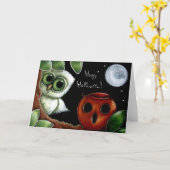 BABY OWL & OWL PUMPKIN BASKET-Karte Karte (Gelbe Blume)