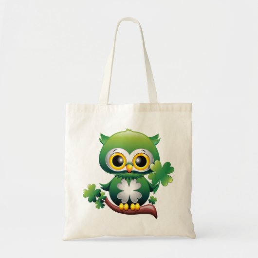 Baby Owl St Patrick Cartoon Bag Tragetasche (Vorne)