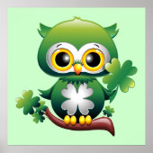 Baby Owl St Patrick Cartoon Poster (Vorne)