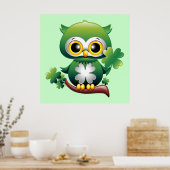 Baby Owl St Patrick Cartoon Poster (Küche)