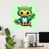 Baby Owl St Patrick Cartoon Poster (Heimbüro)