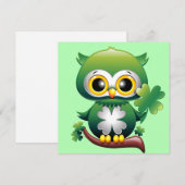 Baby Owl St Patrick Paddy Cartoon (Vorne/Hinten)