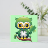 Baby Owl St Patrick Paddy Cartoon (Stehend Vorderseite)