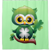 Baby Owl St Patrick Paddy Cartoon Duschvorhang (Vorderseite)