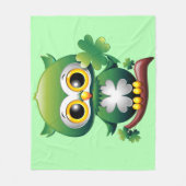 Baby Owl St Patrick Paddy Cartoon Fleecedecke (Vorderseite)