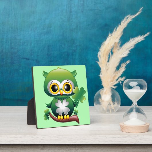 Baby Owl St Patrick Paddy Cartoon Fotoplatte (InSitu)