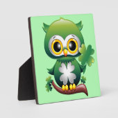 Baby Owl St Patrick Paddy Cartoon Fotoplatte (Vorderseite)