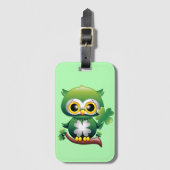 Baby Owl St Patrick Paddy Cartoon Gepäckanhänger (Vorderseite Vertikal)