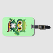 Baby Owl St Patrick Paddy Cartoon Gepäckanhänger (Vorderseite (Horizontal))
