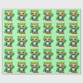 Baby Owl St Patrick Paddy Cartoon Geschenkpapier (Flach)