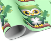 Baby Owl St Patrick Paddy Cartoon Geschenkpapier (Rolleneckpunkt)