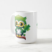 Baby Owl St Patrick Paddy Cartoon Kaffeetasse (Vorderseite Links)