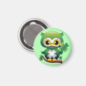 Baby Owl St Patrick Paddy Cartoon Magnet (Vorderseite/Rückseite)