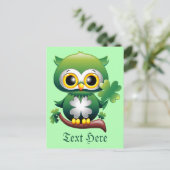 Baby Owl St Patrick Paddy Cartoon Postkarte (Stehend Vorderseite)